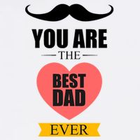 You Are The Best Dad Ever Mustache Heart USA-Made Doggie Bandana