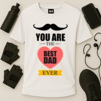 You Are The Best Dad Ever Mustache Heart Cooling Performance Crew T-Shirt