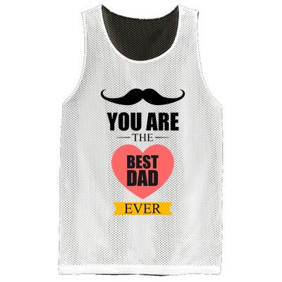 You Are The Best Dad Ever Mustache Heart Mesh Reversible Basketball Jersey Tank