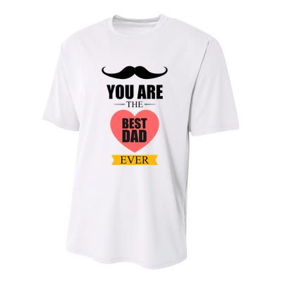 You Are The Best Dad Ever Mustache Heart Youth Performance Sprint T-Shirt