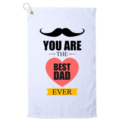 You Are The Best Dad Ever Mustache Heart Golf Towel