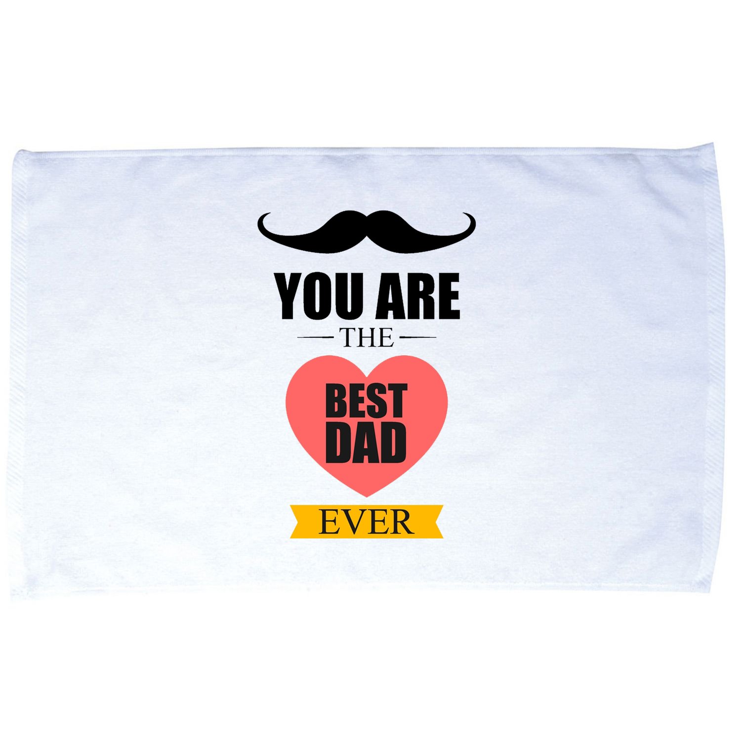 You Are The Best Dad Ever Mustache Heart Microfiber Hand Towel