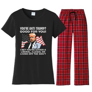 You're Anti Trump Good For You funny policial Women's Flannel Pajama Set