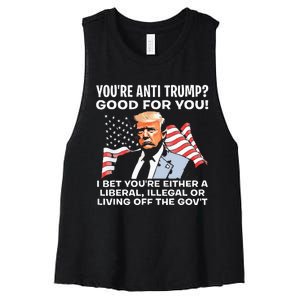 You're Anti Trump Good For You funny policial Women's Racerback Cropped Tank