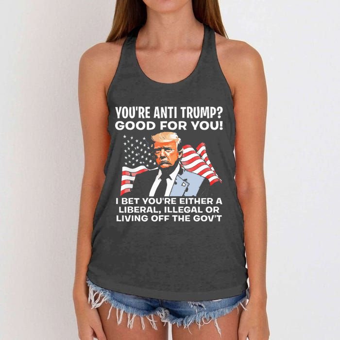 You're Anti Trump Good For You funny policial Women's Knotted Racerback Tank