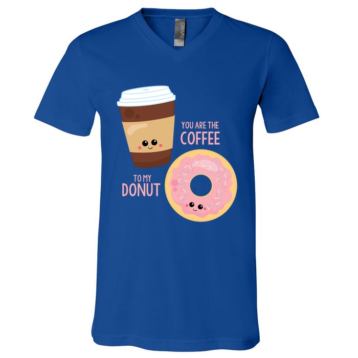 You Are The Coffee To My Donut Best Friend Valentine's Day Gift V-Neck T-Shirt