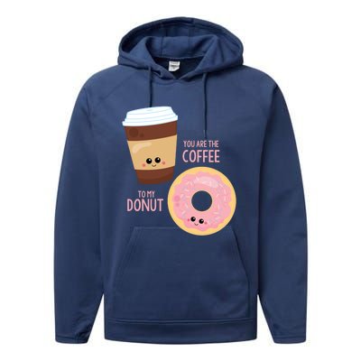 You Are The Coffee To My Donut Best Friend Valentine's Day Gift Performance Fleece Hoodie