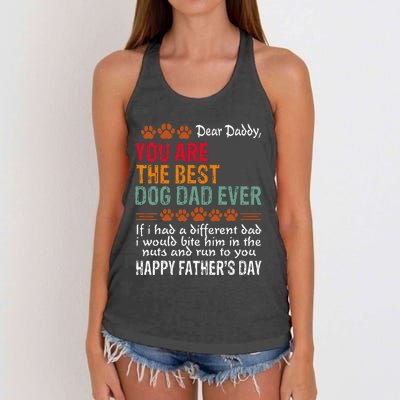 You Are The Best Dog Dad Ever Fathers Day Women's Knotted Racerback Tank