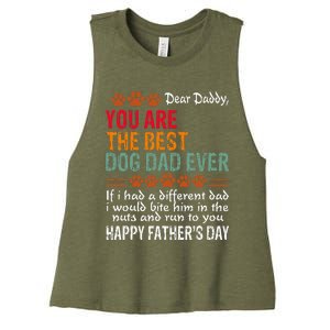 You Are The Best Dog Dad Ever Fathers Day Women's Racerback Cropped Tank