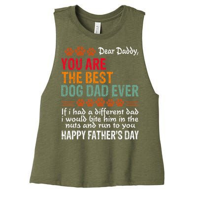 You Are The Best Dog Dad Ever Fathers Day Women's Racerback Cropped Tank