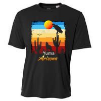 Yuma Arizona Vintage Coyote Sunset Az Desert Cooling Performance Crew T-Shirt