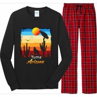 Yuma Arizona Vintage Coyote Sunset Az Desert Long Sleeve Pajama Set