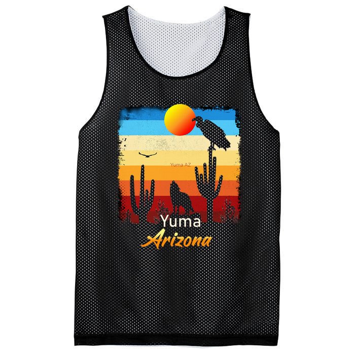 Yuma Arizona Vintage Coyote Sunset Az Desert Mesh Reversible Basketball Jersey Tank