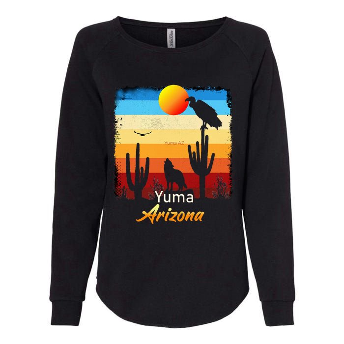 Yuma Arizona Vintage Coyote Sunset Az Desert Womens California Wash Sweatshirt