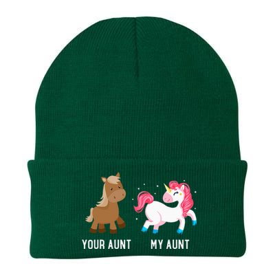 Your Aunt Vs My Aunt Magical Unicorn Awesome Crazy Auntie Knit Cap Winter Beanie