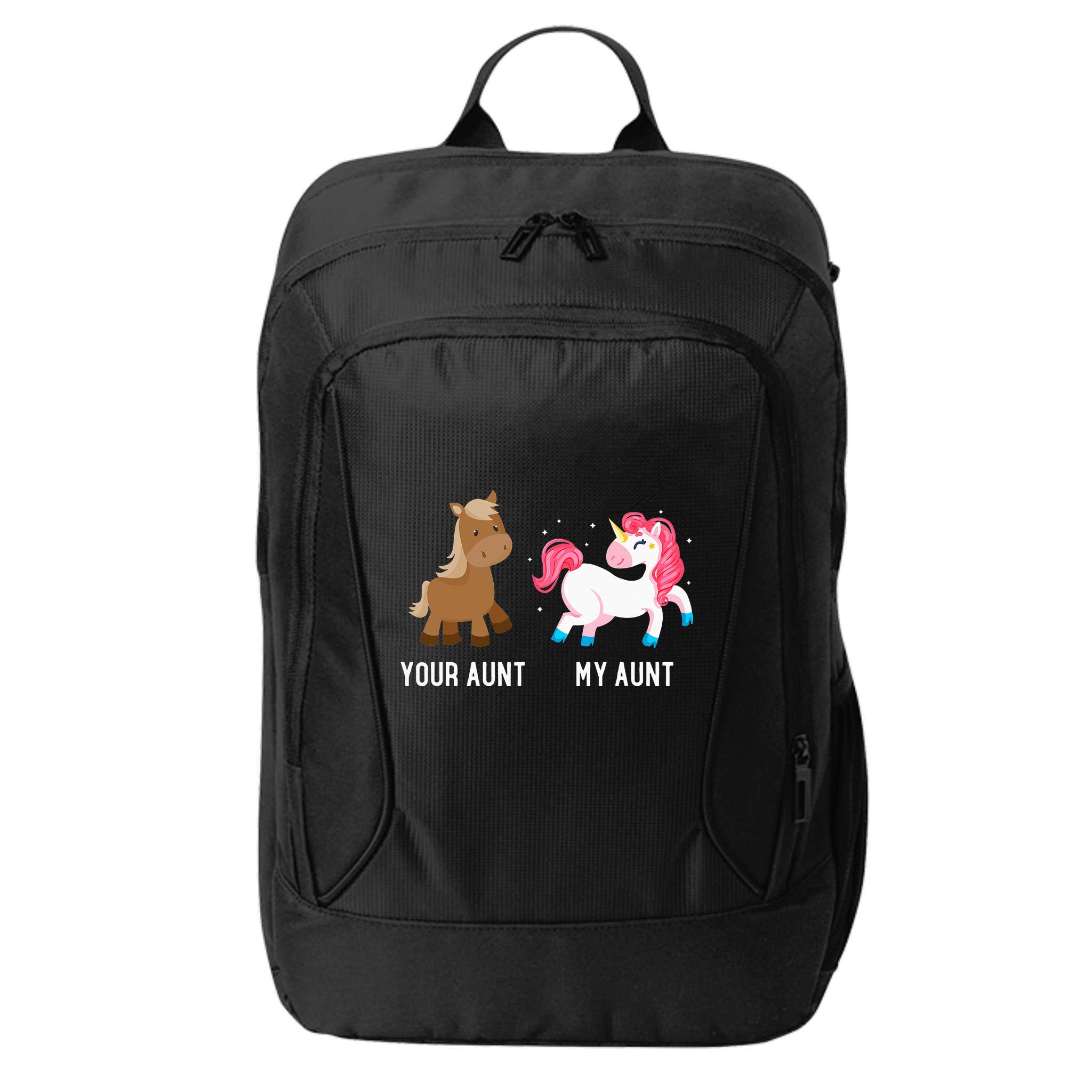 Your Aunt Vs My Aunt Magical Unicorn Awesome Crazy Auntie City Backpack