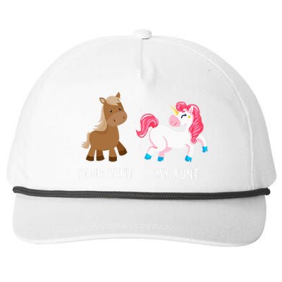 Your Aunt Vs My Aunt Magical Unicorn Awesome Crazy Auntie Snapback Five-Panel Rope Hat