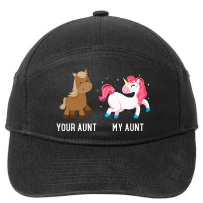 Your Aunt Vs My Aunt Magical Unicorn Awesome Crazy Auntie 7-Panel Snapback Hat