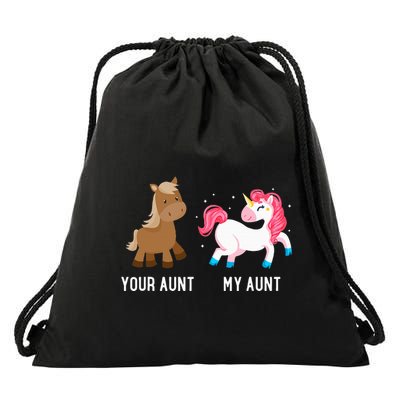 Your Aunt Vs My Aunt Magical Unicorn Awesome Crazy Auntie Drawstring Bag
