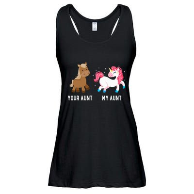 Your Aunt Vs My Aunt Magical Unicorn Awesome Crazy Auntie Ladies Essential Flowy Tank