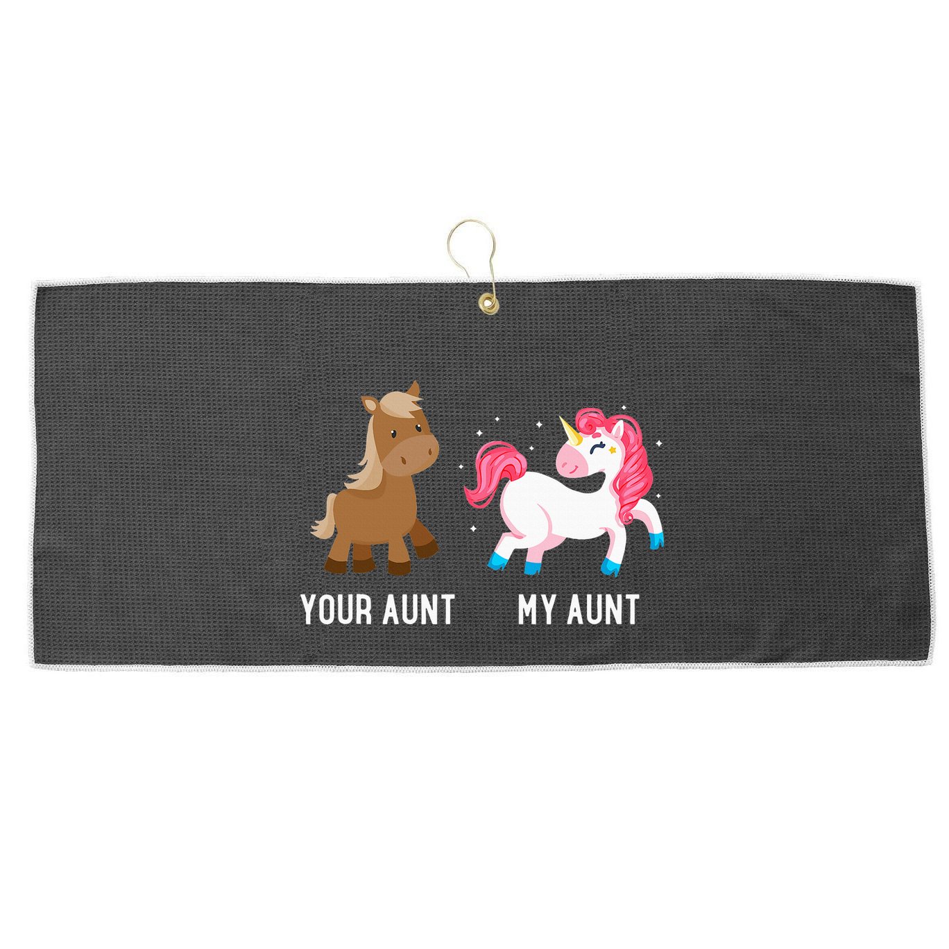 Your Aunt Vs My Aunt Magical Unicorn Awesome Crazy Auntie Large Microfiber Waffle Golf Towel