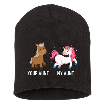 Your Aunt Vs My Aunt Magical Unicorn Awesome Crazy Auntie Short Acrylic Beanie