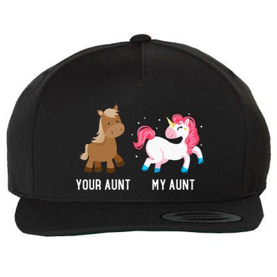 Your Aunt Vs My Aunt Magical Unicorn Awesome Crazy Auntie Wool Snapback Cap