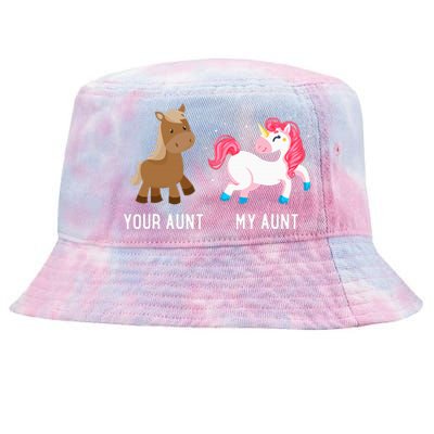 Your Aunt Vs My Aunt Magical Unicorn Awesome Crazy Auntie Tie-Dyed Bucket Hat