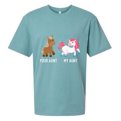 Your Aunt Vs My Aunt Magical Unicorn Awesome Crazy Auntie Sueded Cloud Jersey T-Shirt