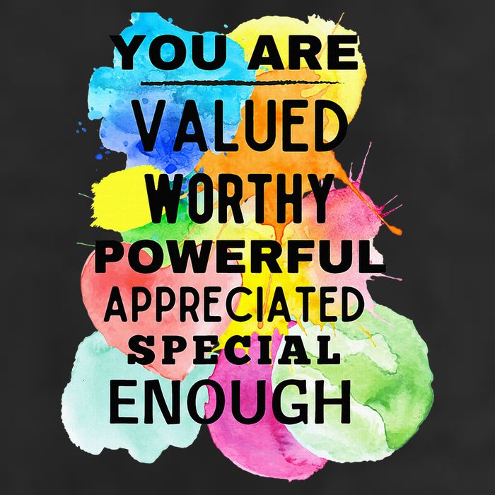 You Are Valued Worthy Powerful Appreciated Special Enough 25L Jumbo Tote