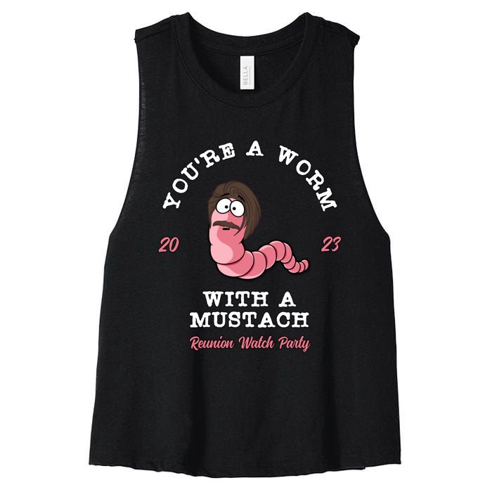 Youre A Worm With A Mustache Women's Racerback Cropped Tank