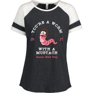 Youre A Worm With A Mustache Enza Ladies Jersey Colorblock Tee