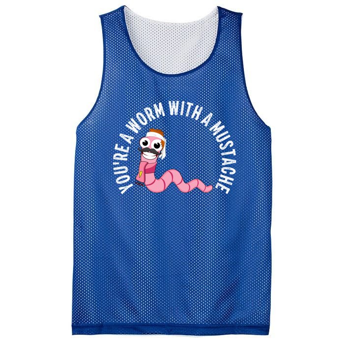 Youre A Worm With A Mustache Mesh Reversible Basketball Jersey Tank