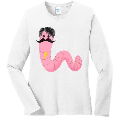 Youre A Worm With A Mustache Ladies Long Sleeve Shirt