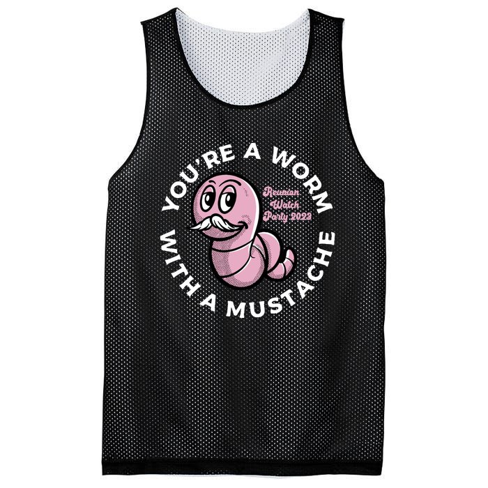 Youre A Worm With A Mustache Mesh Reversible Basketball Jersey Tank