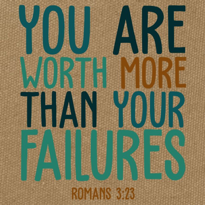You Are Worth More Than Your Failures Romans 323 Cotton Canvas Backpack