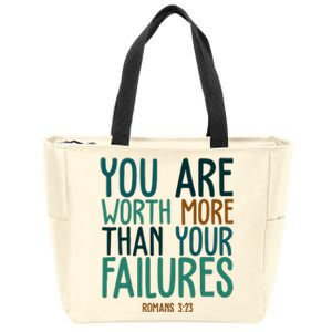 You Are Worth More Than Your Failures Romans 323 Zip Tote Bag