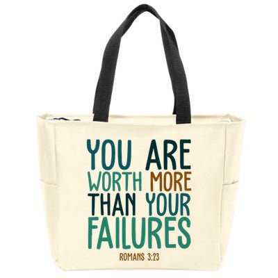 You Are Worth More Than Your Failures Romans 323 Zip Tote Bag