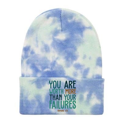 You Are Worth More Than Your Failures Romans 323 Tie Dye 12in Knit Beanie