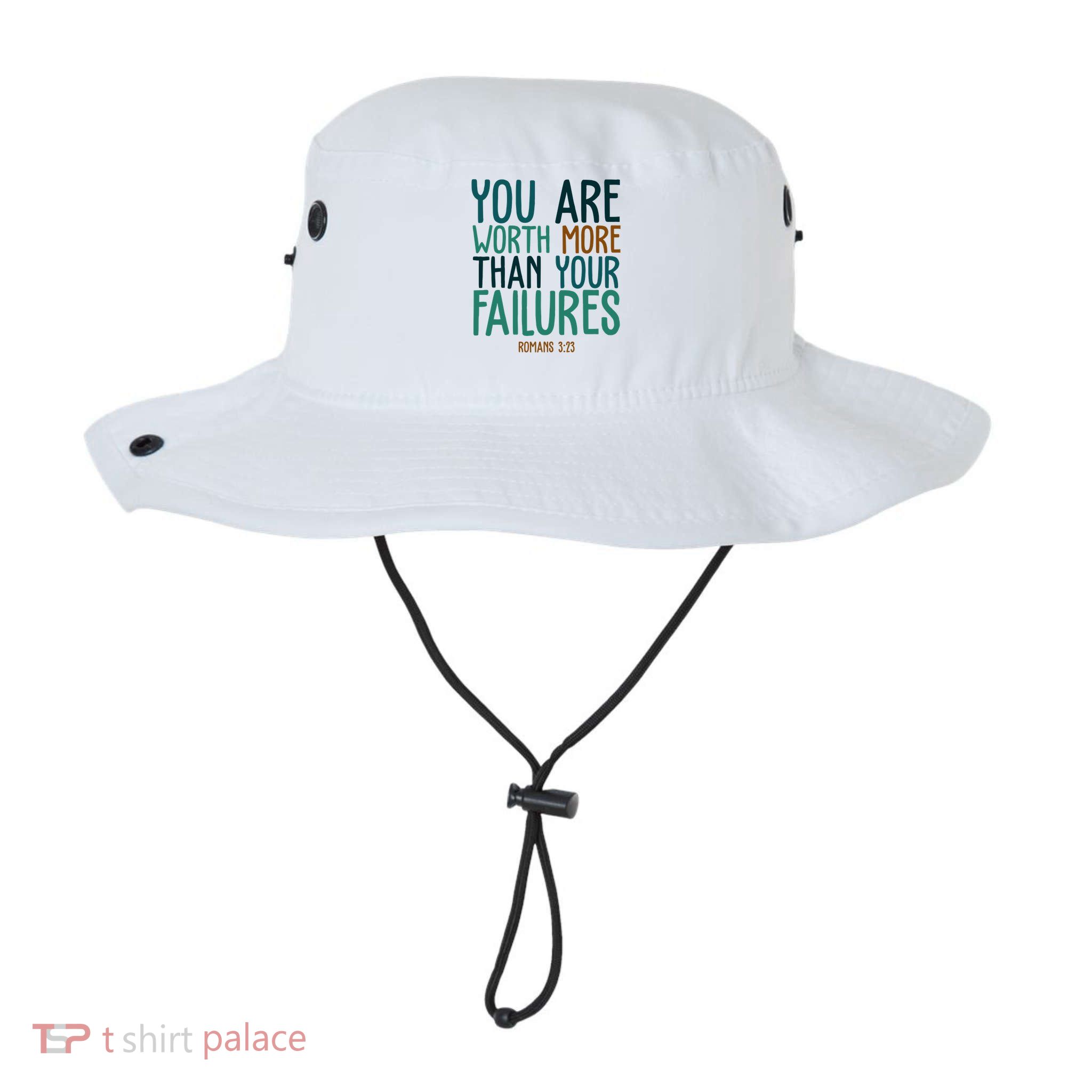 You Are Worth More Than Your Failures Romans 323 Bucket Hat