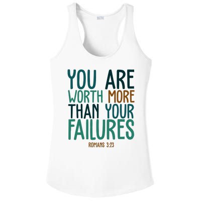 You Are Worth More Than Your Failures Romans 323 Ladies PosiCharge Competitor Racerback Tank