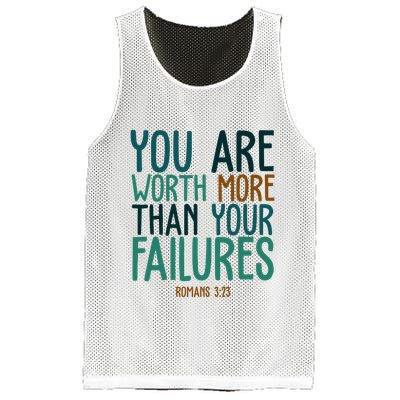 You Are Worth More Than Your Failures Romans 323 Mesh Reversible Basketball Jersey Tank