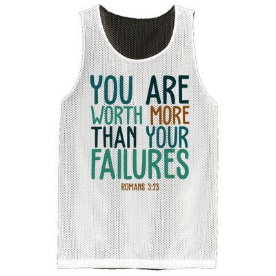 You Are Worth More Than Your Failures Romans 323 Mesh Reversible Basketball Jersey Tank