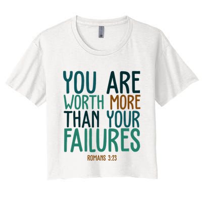 You Are Worth More Than Your Failures Romans 323 Crop Top