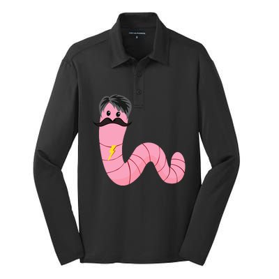 Youre A Worm With A Mustache Worm With A Mustache Ariana Reality Silk Touch Performance Long Sleeve Polo