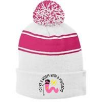 You’re A Worm With A Mustache Vanderpump Rules Stripe Pom Pom Beanie