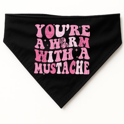 Youre A Worm With A Mustache James Tom Ariana Reality USA-Made Doggie Bandana