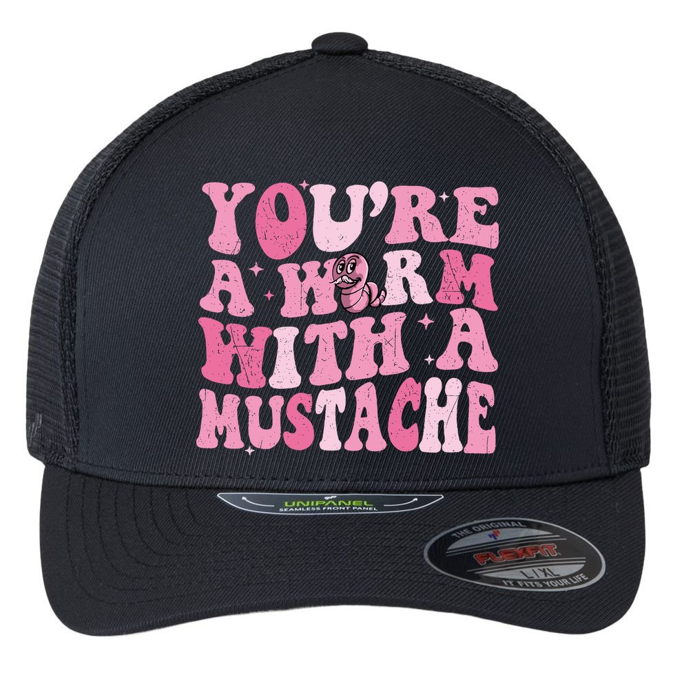 Youre A Worm With A Mustache James Tom Ariana Reality Flexfit Unipanel Trucker Cap