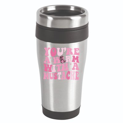 Youre A Worm With A Mustache James Tom Ariana Reality 16oz Travel Tumbler