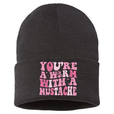 Youre A Worm With A Mustache James Tom Ariana Reality Sustainable Knit Beanie